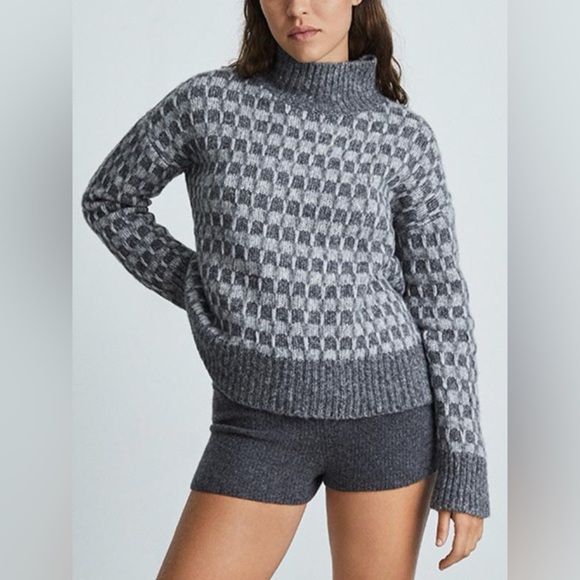 Everlane Sweater Women's Size Extra‎ Small Two-tone Grey Wool Alpaca Turtleneck - Picture 4 of 8